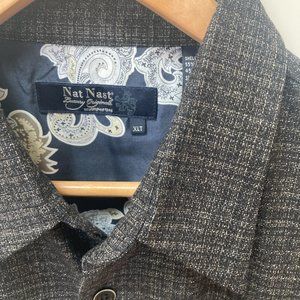 Nat Nast Men's Shirt Jacket Size XLT Silk and Wool Lightweight